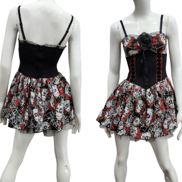 NEW Day of the Dead Sugar Skull Halloween Costume Dress - Picture 16 of 16
